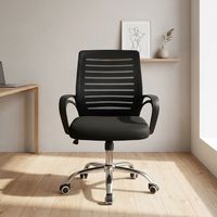 Kursi Kantor Jaring Besi Hitam Berkualitas Tinggi, Kursi Komputer Full Mesh dengan Harga Murah, Grosir Kursi Kantor