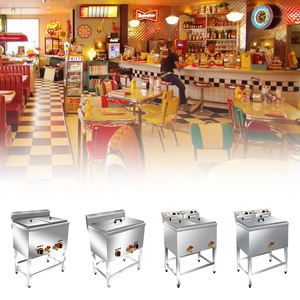 Machine commerciale à <span class=keywords><strong>frites</strong></span> en acier inoxydable <span class=keywords><strong>2</strong></span> réservoirs <span class=keywords><strong>2</strong></span> paniers <span class=keywords><strong>friteuse</strong></span> à croustilles <span class=keywords><strong>friteuse</strong></span> électrique/gaz hôtels Restaurants - Product Image 5