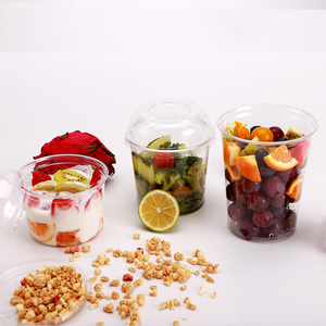 Plastic Disposable Clear box Round cup with lid 750ml Salad container 32 oz Deli Containers