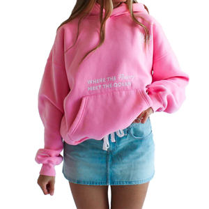 Sudaderas Personalizadas para Mujer, Verano, Casual, Tejidas, 100% Algodón, Transpirables, con Bordado Frontal y Patrón Trasero - Product Image 2