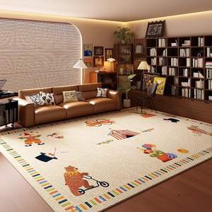 Alfombra de Área con Diseño de Cachorro de Dibujos Animados Jiaxinyuan, Alfombra Rectangular Resistente a las Manchas para Sala de Estar, Diseño Moderno, Lavable con Agua - Product Image 3