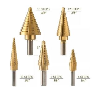 Juego de 6 brocas escalonadas HSS recubiertas de estaño PEX, de gran venta, para taladrar <span class=keywords><strong>metal</strong></span> y avellanar - Product Image 4