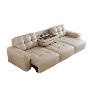 Ensemble de canapé-<span class=keywords><strong>lit</strong></span> électrique rétractable en cuir de luxe moderne <span class=keywords><strong>plateau</strong></span> pliable multifonctionnel pour le salon avec télécommande - Product Image 6