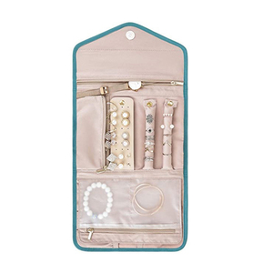 Sac de rangement pour colliers, boucles d'oreilles et bagues, trousse de voyage pour cosmétiques, étui pliable multifonctionnel, pochette organisatrice de maquillage - Product Image 1