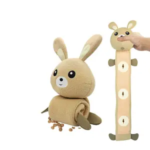 Manufacturer wholesale rabbit cute design chew bite resistant dog plush feeder toy