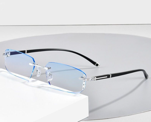 Nuevas monturas de anteojos rectangulares con patrón sólido para hombres, todas las caras, bloqueo de luz azul, gafas fotocromáticas para ordenador - Product Image 5