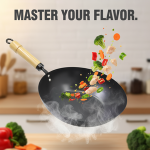 Panela <span class=keywords><strong>Wok</strong></span> Chinesa de Aço Carbono Antiaderente, Design Moderno, Versátil e Ecológica para Atacado - Product Image 2