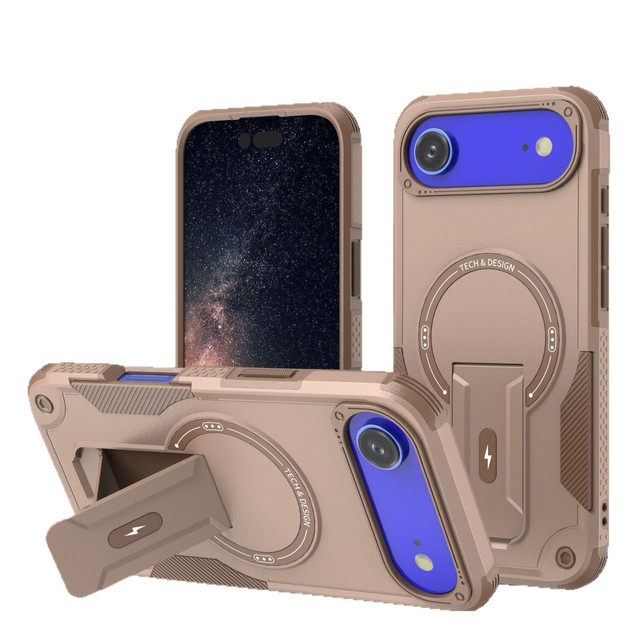 For iPhone 17 Air Shockproof Magnetic Phone Case for iPhone 13 14 Pro 15 Plus 16 Anti-Drop Hot Selling Back Cover with Kickstand