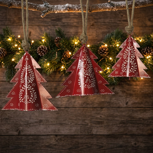 Red Metal Cross Valentine's Day Tag Hanging Pendant Festive <b>Artificial</b> <b>Tree</b> Decoration for Holiday Decor - Product Image 1