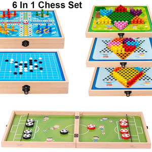 8 Tùy chọn đa chức năng bằng gỗ trò chơi máy tính để bàn bay cờ vua & cờ cho trẻ em - Product Image 5