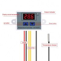 Contrôleur de température XH-W3002 AC110V-220V DC12V/24V, thermostat numérique à affichage LED, interrupteur micro-ordinateur, capteur de thermorégulation
