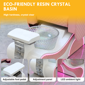 Üretici lüks pedikür Spa masajı sandalyeler tabanı ile renkli ışıklar Pipeless hiçbir sıhhi tesisat pedikür sandalyesi tırnak salonu için - Product Image 3