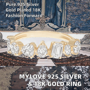 Bagues de fiançailles <span class=keywords><strong>Mylove</strong></span> en argent sterling 925 plaqué or 18 carats avec zircon, bijoux tendance et luxueux pour femmes, cadeau de mariage - Product Image 2