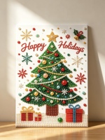 Peinture Diamant 5D Personnalisée en Gros pour Noël, Mosaïque de Perles DIY, Tableau Artistique Arbre de Noël et Élan, Décoration Maison, Cadeau de Fêtes