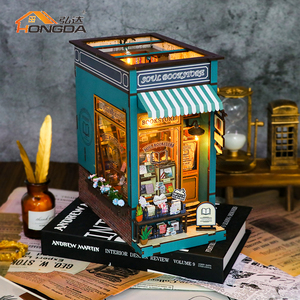 Hongda handmade m2314 Linh Hồn Nhà sách 3D cuốn sách bằng gỗ Nook <span class=keywords><strong>DIY</strong></span> thu nhỏ cuốn sách Nook Kit với ánh sáng - Product Image 6