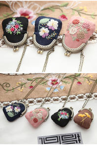 <span class=keywords><strong>Kit</strong></span> de fabrication de sacs, porte-monnaie et pochettes brodées DIY avec motif floral, fermoir à embrassure et outil de <span class=keywords><strong>broderie</strong></span> - Product Image 5