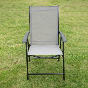 Silla de Exterior Moderna con Respaldo, Silla Plegable de Teslin con Reposabrazos Metálicos para Parques, Hogar u Oficina - Product Image 5