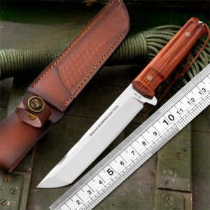 มีดเอาตัวรอดในป่าขนาดเล็ก ER All-Steel แบบตรง สำหรับตั้งแคมป์กลางแจ้ง ปรับแต่งได้ตามต้องการ พร้อมด้ามไม้และใบมีด OEM - Product Image 1