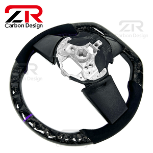 Volant de direction personnalisé en fibre de carbone forgée et cuir véritable pour <span class=keywords><strong>Ford</strong></span> <span class=keywords><strong>Mustang</strong></span> GT GT500 GT500KR RTR Shelby Super Snake - Product Image 6