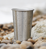 Vente en gros de gobelets empilables en acier inoxydable 304 avec logo personnalisé, gobelets réutilisables de qualité alimentaire pour le camping, les voyages et le bureau