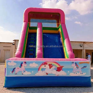 Casa de rebote inflable con toboganes de agua dobles resbalón y toboganes tobogán de agua deslizante para niños y adultos tobogán de agua comercial - Product Image 2