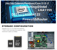 Microappliance de Seguridad de Red VPN OPNsense, Router de Hardware de Firewall 1U, Servidor con J4125 D525 1037U N100 PfSense