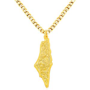 Collares de Plata y Oro PVD Antideslustre de Moda, Joyería Fina de Acero Inoxidable 316L, Collar de Palestina, Palestina Libre para Mujer - Product Image 6