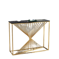 Table basse murale en marbre doré style nordique, luxe léger, simple, pour entrée, couloir, hall, mobilier de maison, décoration artistique