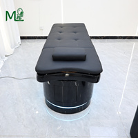Fauteuil de lavage de luxe moderne de style thaïlandais pour salon de coiffure haut de gamme, lit de spa pour thérapie capillaire avec éclairage