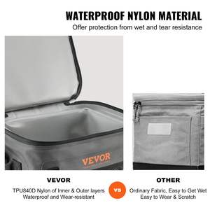 Leakproof Zipper Waterproof <b>Insulated</b> <b>Cooler</b> <b>Bag</b> for 24 Cans Lightweight Portable Collapsible Design for Beach Camping Travel - Product Image 4