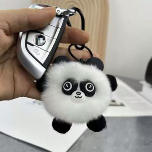 Vente en gros Nouveauté 2025 Porte-clés et pendentifs panda en peluche mignons, imitation fourrure de lapin, pour voiture et sac - Product Image 6