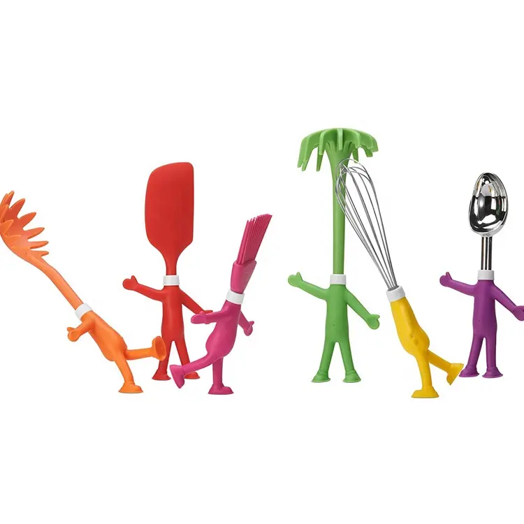 Kitchen Gadgets Human Shaped Kitchen Utensils Set 6 Piece Non Stick Heat Resistant Baking Tools Silicone Cute Utensils