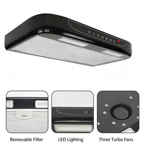 Campana Extractora de 3 Velocidades Ajustables, 12V, Ventilador de Extracción de Humo, Pantalla Táctil, Luz LED, Acero Inoxidable, para Auto, RV, Cámper, Yate - Product Image 1