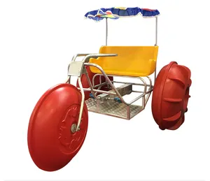 Equipo de juego de agua con parasol 3 ruedas grandes Aqua cycle Triciclo de agua niños y adultos bote de pedales Triciclo de agua para la venta