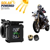 Monitor de Presión de Neumáticos Inalámbrico con Energía Solar para Motocicleta, TPMS, Emparejamiento Rápido, Sin Programación, Visualización en Tiempo Real para Neumáticos de Moto
