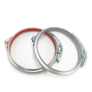 Dust Extraction Pipe System Stainless Steel Quick Release Rapid Lock Duct Ring Connect Pipe Clamp With Red Gasket