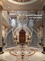 Maßgefertigtes Wasserdichtes Verzinktes Eisen-Handlaufgeländer Rostfreies Treppengeländer Balustrade für Moderne Haus-Treppen & Balkone