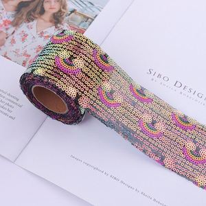 Ruban à paillettes arc-en-ciel personnalisé de 3,8 cm de large et de 5 m de long pour la décoration de fêtes d'enfants, l'emballage de cadeaux, les costumes de festivals et de spectacles - Product Image 3