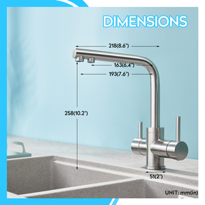Way Kitchen Drinking Faucet, 3 in 1 Pull Down with Purified Water Faucet - Product Image 3