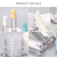 Tubes de brillant à lèvres PETG 3 ml personnalisés avec logo, bouchon à vis, sérigraphie motif nœud et cœur, en gros