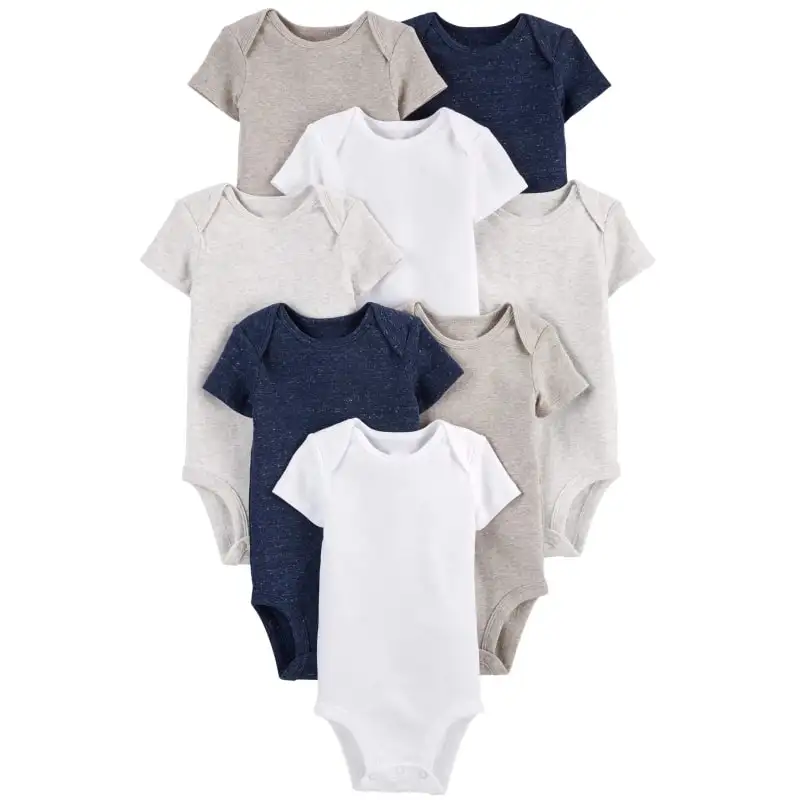 Unisex Organic Babies' Short-Sleeve One Piece Bodysuit White Baby Boy Clothing Wholesale Baby Jumpsuit Romper Sets