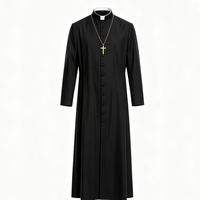 Costume de prêtre catholique pour homme adulte, robe de clergé noire, tenue de père religieux pour fête ou spectacle