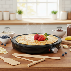 Compact 12-<b>Electric</b> Crepe and Pancake Maker Machine Nonstick Reemix <b>Griddle</b> with Precise Temperature Control Batter Spreader - Product Image 2