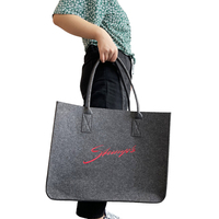 Tas Tote Felt Daur Ulang Ramah Lingkungan Warna Merah Tua Grosir Logo Kustom Pabrik Langsung Belanja Grosir Tas Belanja