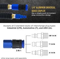 Tuyau d'air à recul en polyuréthane avec limiteurs de courbure Tuyau de compresseur avec coupleur rapide universel industriel et kit de prise I/M