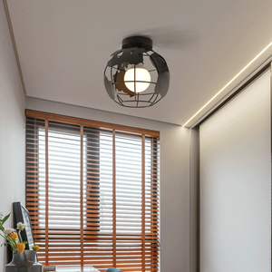 Lámpara de techo LED industrial vintage retro moderna cubierta acrílica con base de hierro para diseño de balcón de oficina en casa - Product Image 3