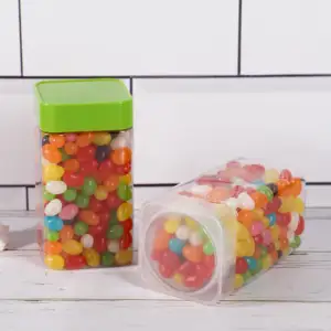 Food Grade 250g 500g Clear Pet Jars Food Storage Jars Plastic Candy Peanut Butter Honey Jar With Screw Top Lid