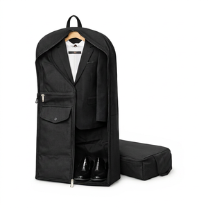 High Quality Black 100% Cotton Garment Bag Dust proof Recycle Mulsin Garments Bag for Gown/Suit/Dress Packaging Bag - Product Image 2