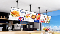 Boîte à lumière LED suspendue pour menu de restaurant, facile à installer, panneau LED avec cadre en aluminium, panneau publicitaire pour menu