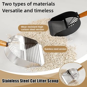 Stahl Katzenstreu schaufel Lang griff Umwelt freundliche tragbare Haustier abfalls chaufel Reinigungs werkzeug für Tofu Sand Katzen toilette Katzen zubehör - Product Image 4